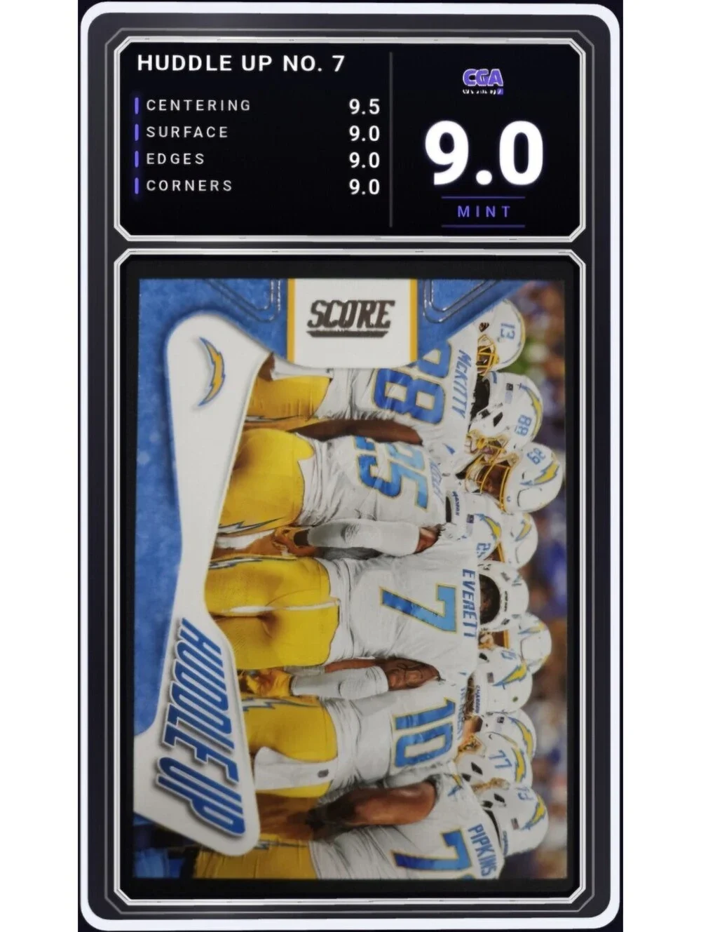 2023 Panini Score Huddle Up #7 Los Angeles Chargers Team - CGA 9.0 Digital Grade